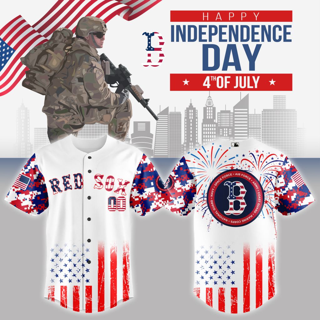 Premium Mlb Boston Red Sox Special The 4th Of July Military Custom Baseball Jersey