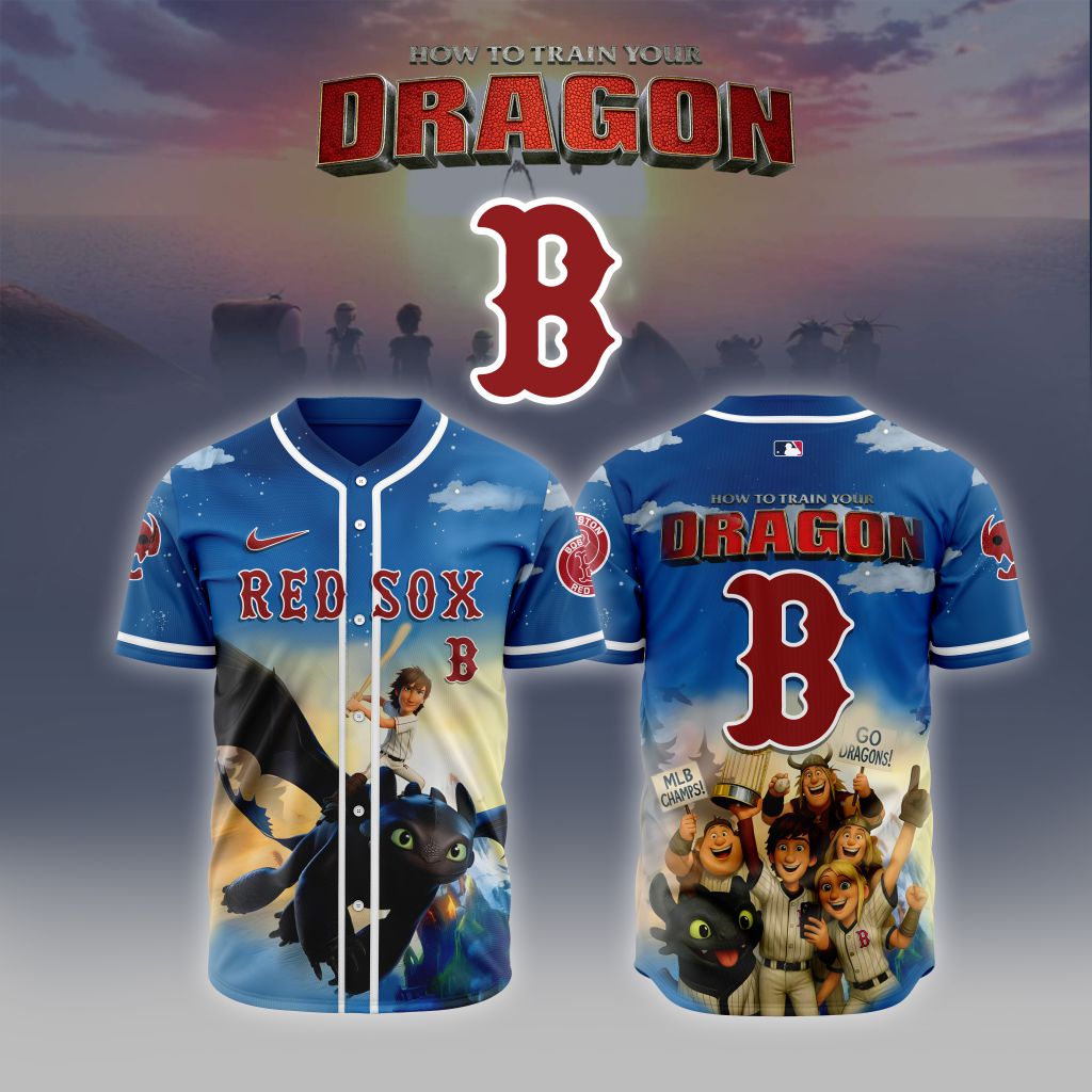 Premium Mlb Boston Red Sox X How To Train Your Dragon Custom Baseball Jersey