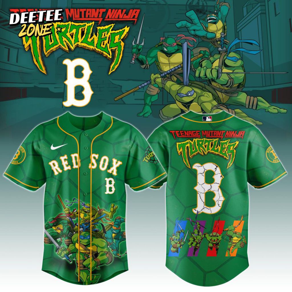 Premium Mlb Boston Red Sox X Teenage Mutant Ninja Turtles Custom Baseball Jersey