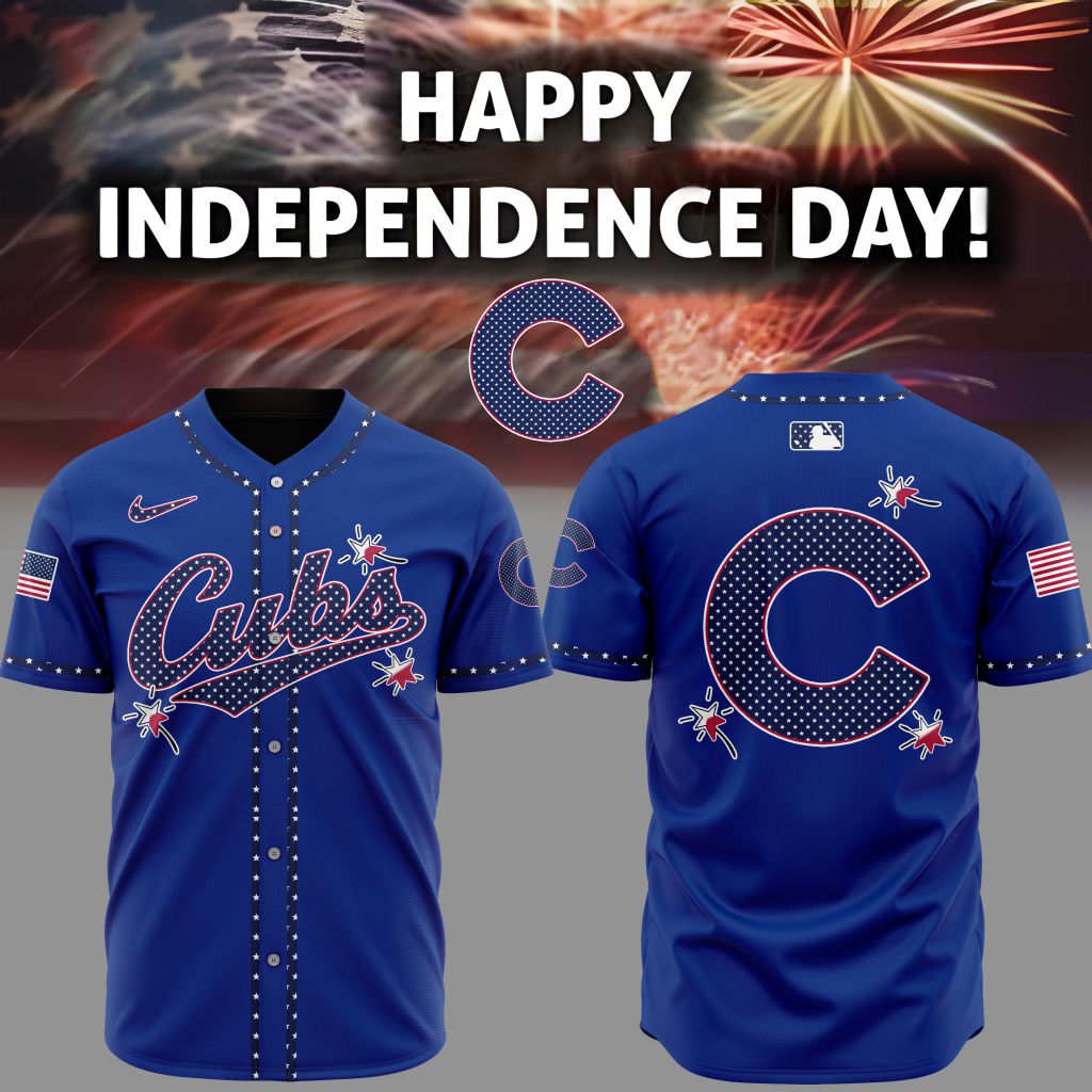 Premium Mlb Chicago Cubs Happy Independence Day Custom Baseball Jersey
