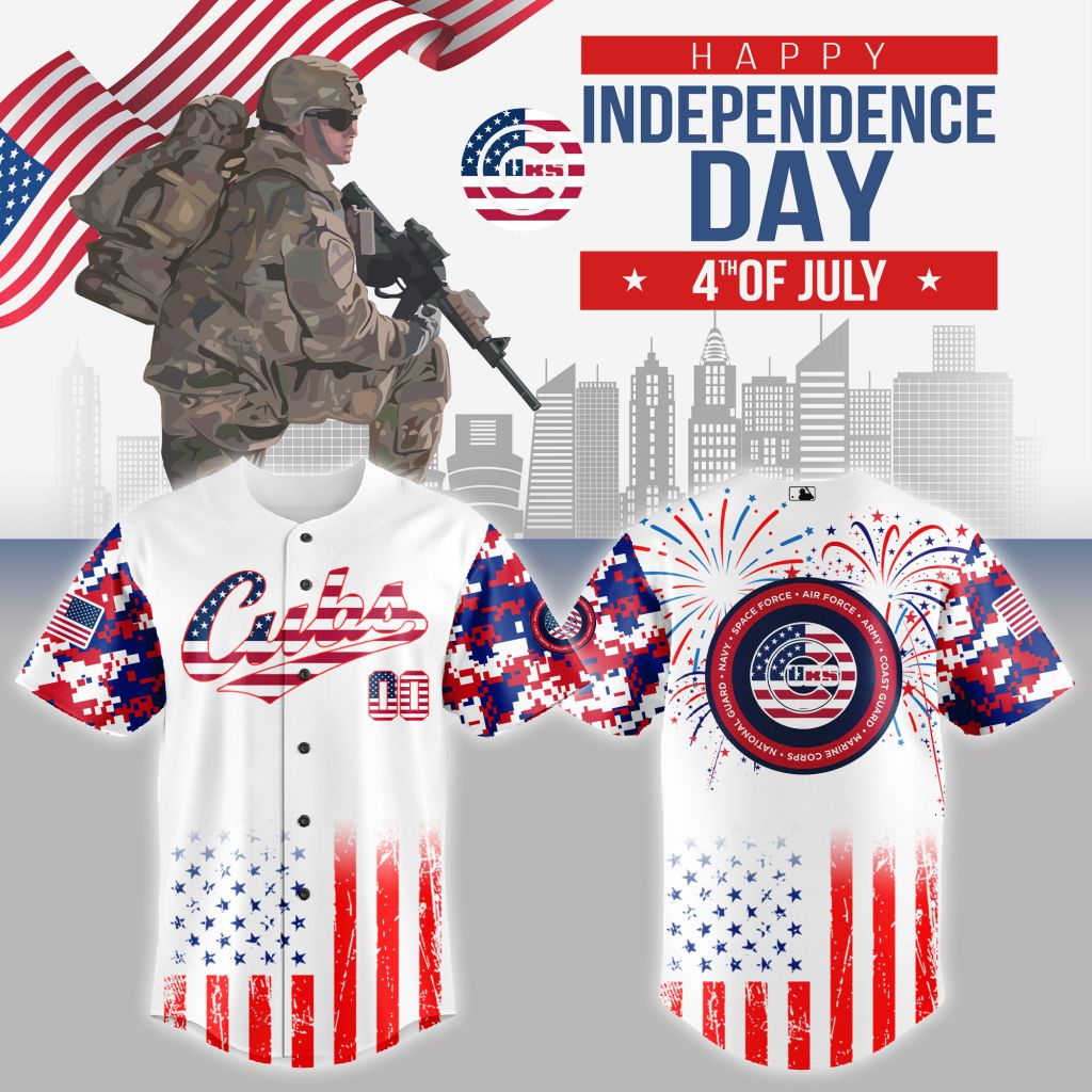 Premium Mlb Chicago Cubs Special The 4th Of July Military Custom Baseball Jersey