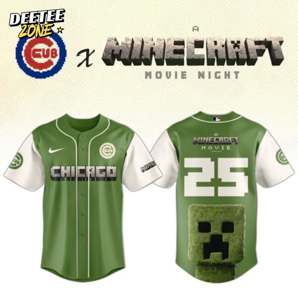 Premium Mlb Chicago Cubs X A Minecraft Movie Custom Baseball Jersey