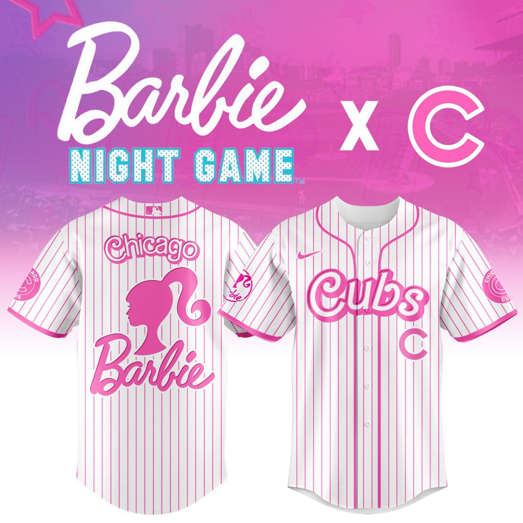 Premium Mlb Chicago Cubs X Barbie Custom Baseball Jersey