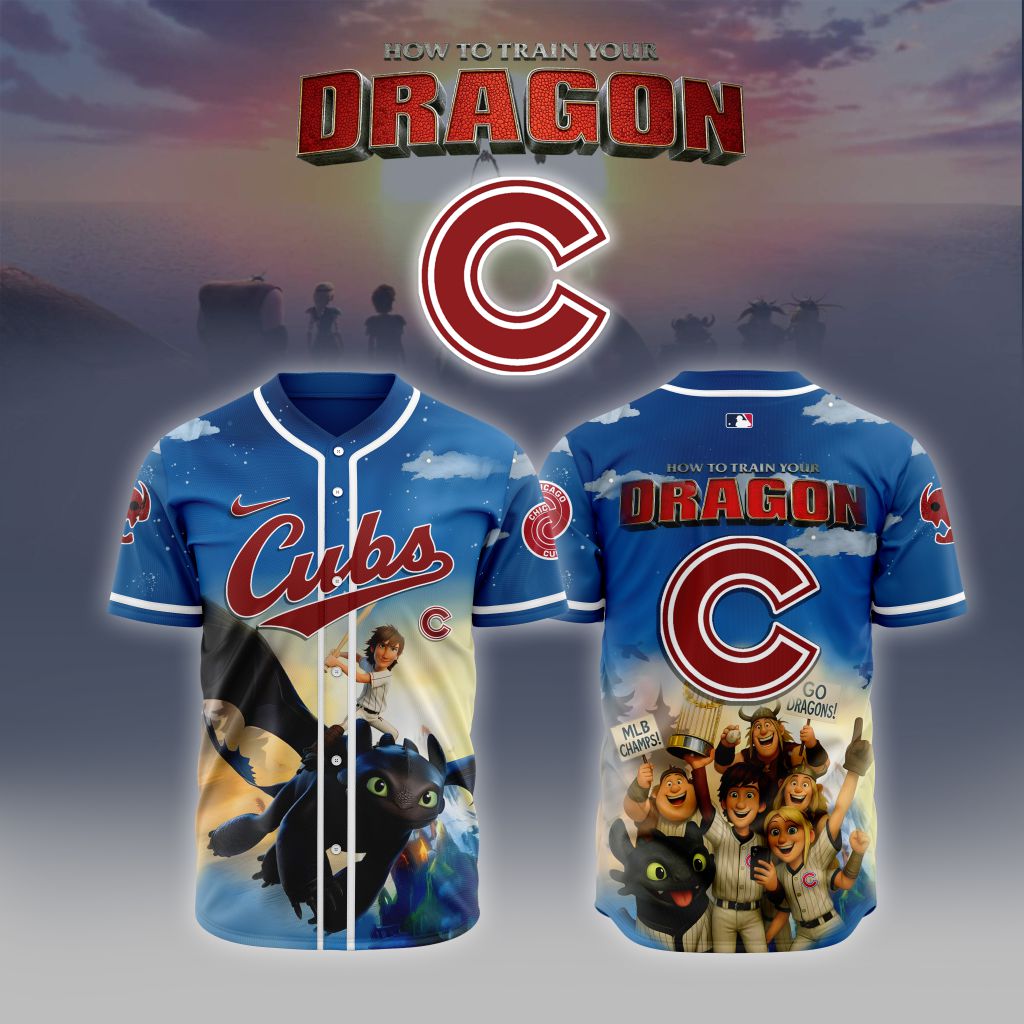 Premium Mlb Chicago Cubs X How To Train Your Dragon Custom Baseball Jersey