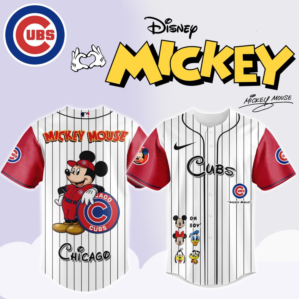Premium Mlb Chicago Cubs X Mickey Mouse And Friends Custom Baseball Jersey