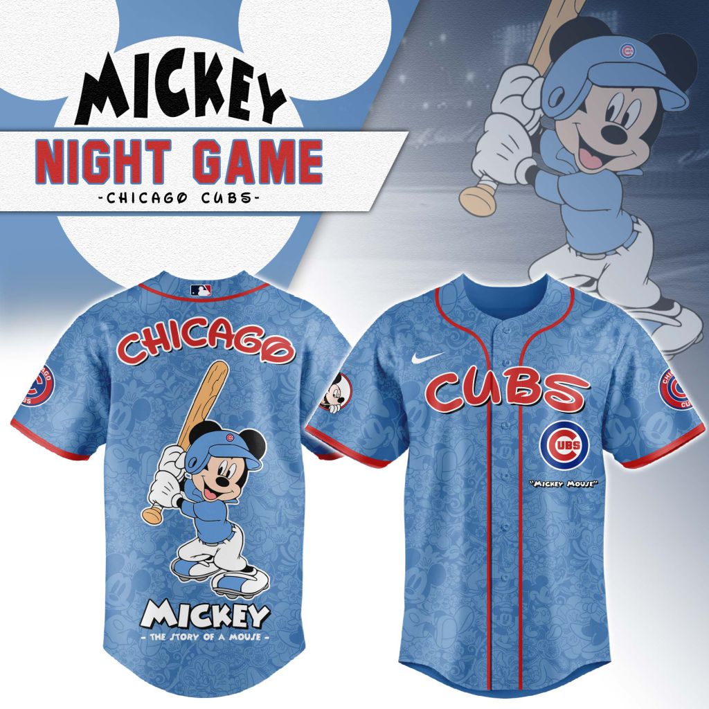 Premium Mlb Chicago Cubs X Mickey Mouse Custom Baseball Jersey