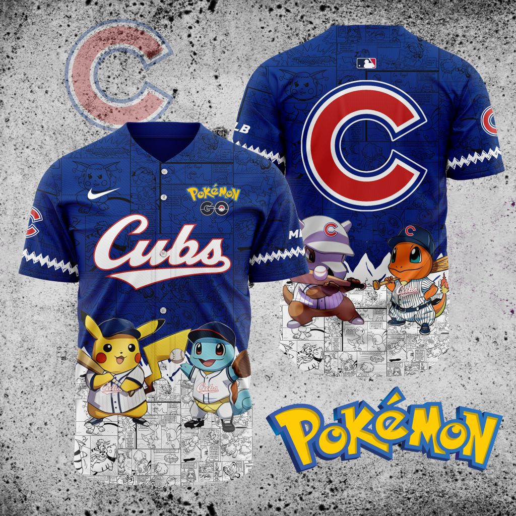 Premium Mlb Chicago Cubs X Pokemon Custom Baseball Jersey