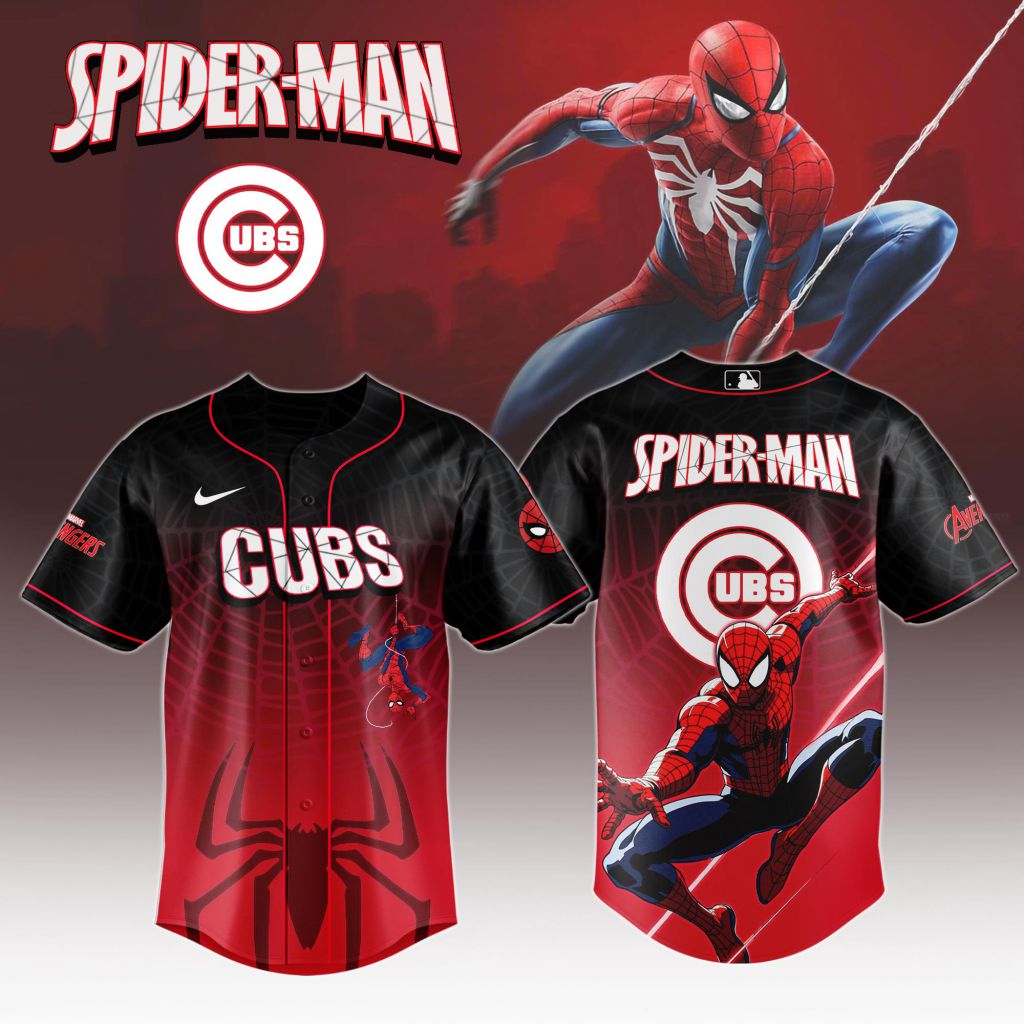 Premium Mlb Chicago Cubs X Spider-man Custom Baseball Jersey