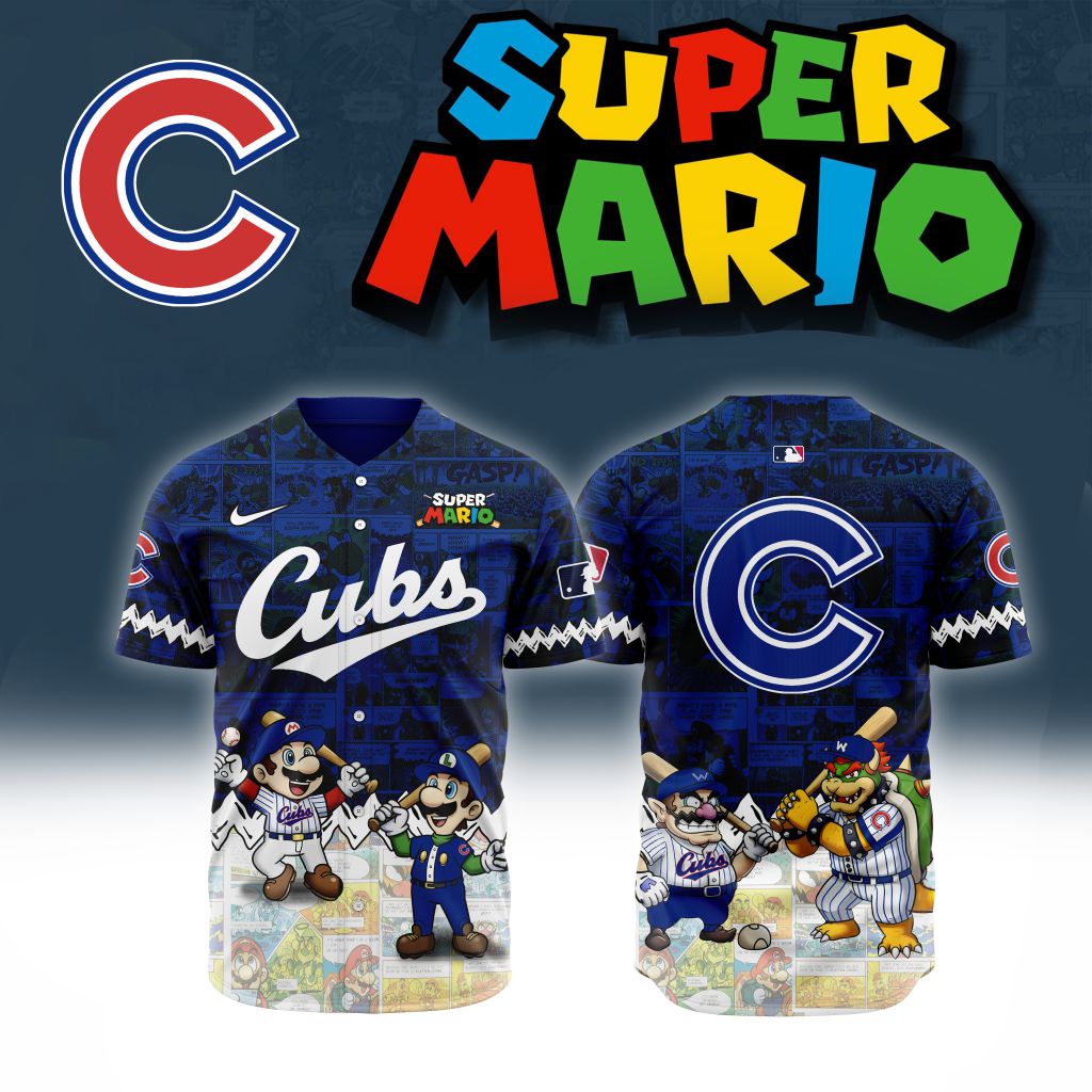 Premium Mlb Chicago Cubs X Super Mario Custom Baseball Jersey