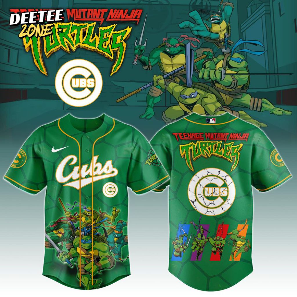 Premium Mlb Chicago Cubs X Teenage Mutant Ninja Turtles Custom Baseball Jersey