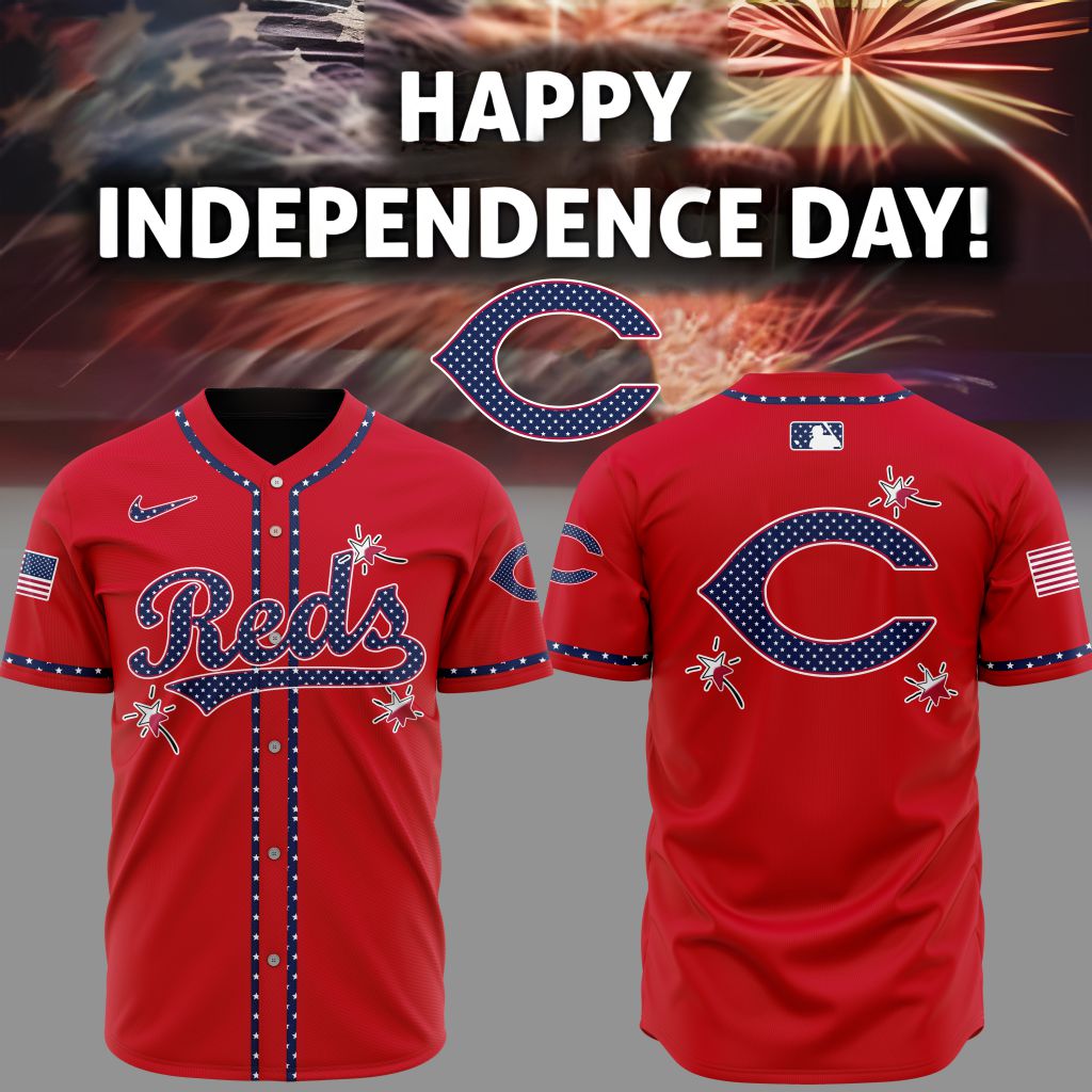 Premium Mlb Cincinnati Reds Happy Independence Day Custom Baseball Jersey