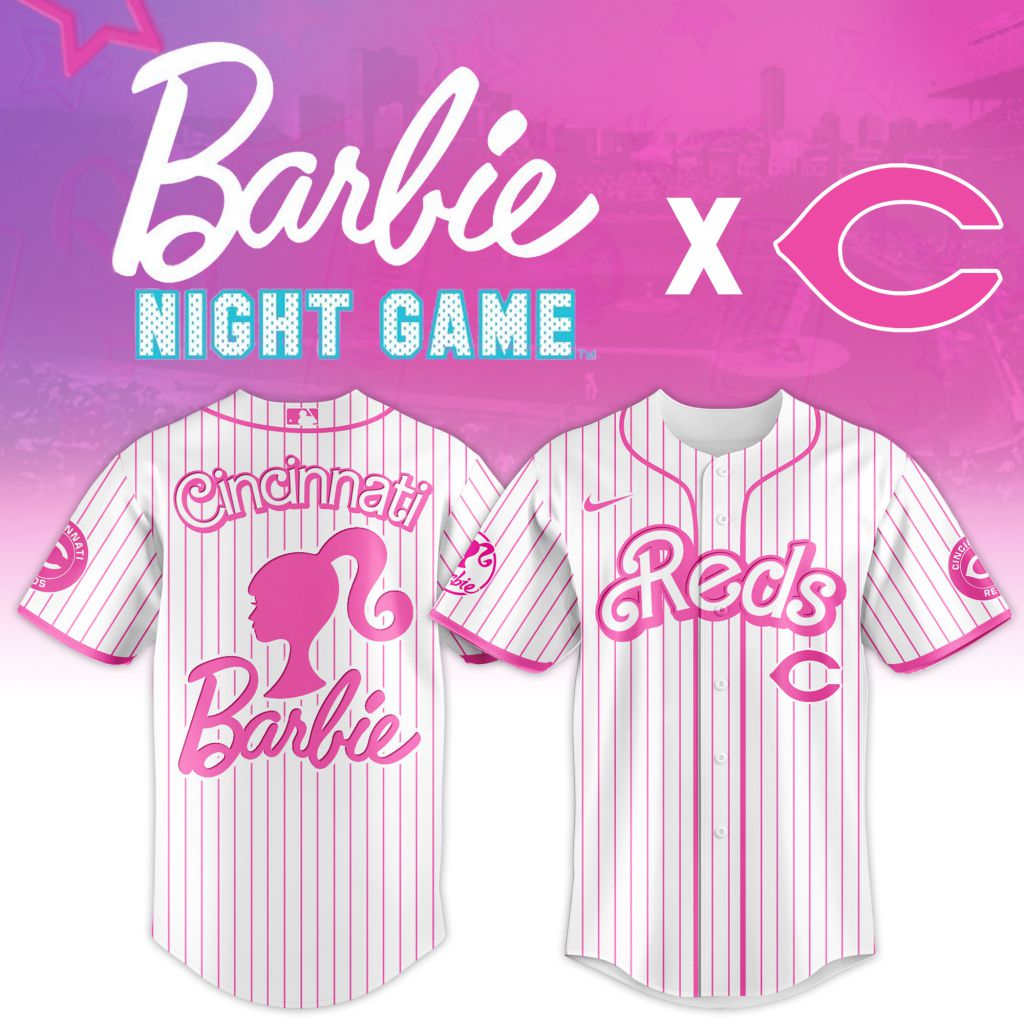 Premium Mlb Cincinnati Reds X Barbie Custom Baseball Jersey