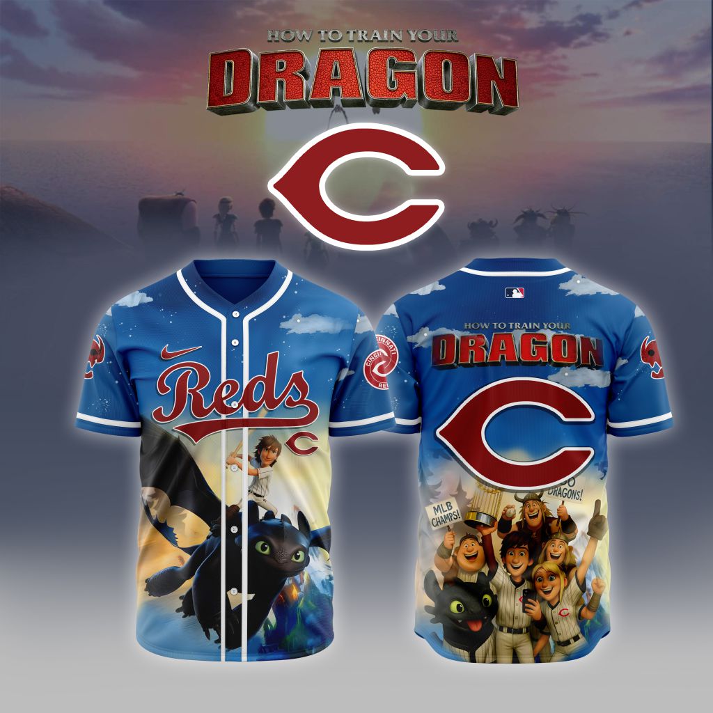 Premium Mlb Cincinnati Reds X How To Train Your Dragon Custom Baseball Jersey