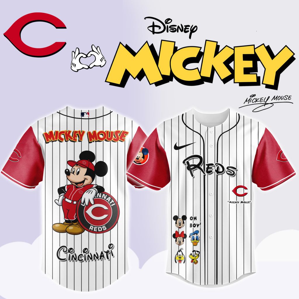 Premium Mlb Cincinnati Reds X Mickey Mouse And Friends Custom Baseball Jersey