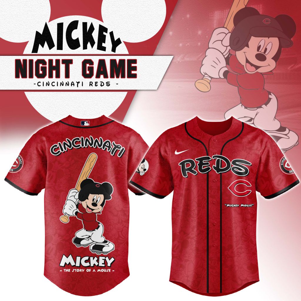 Premium Mlb Cincinnati Reds X Mickey Mouse Custom Baseball Jersey