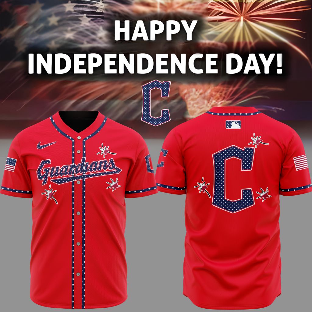 Premium Mlb Cleveland Guardians Happy Independence Day Custom Baseball Jersey