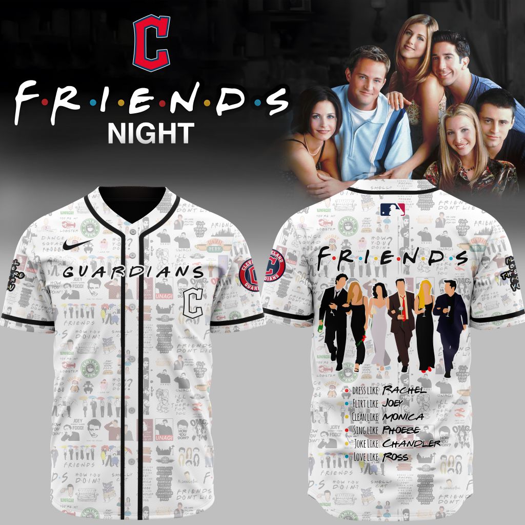 Premium Mlb Cleveland Guardians X Friends Custom Baseball Jersey