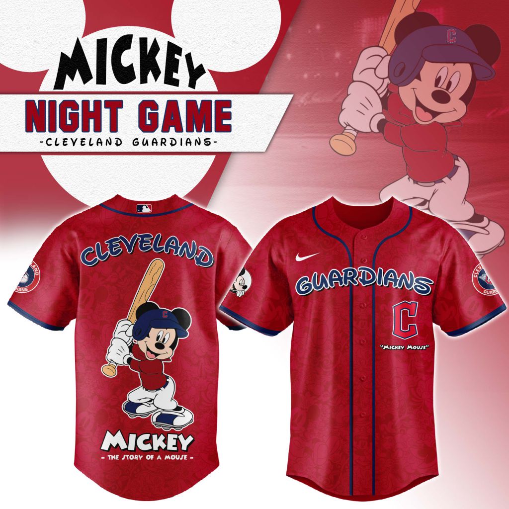 Premium Mlb Cleveland Guardians X Mickey Mouse Custom Baseball Jersey