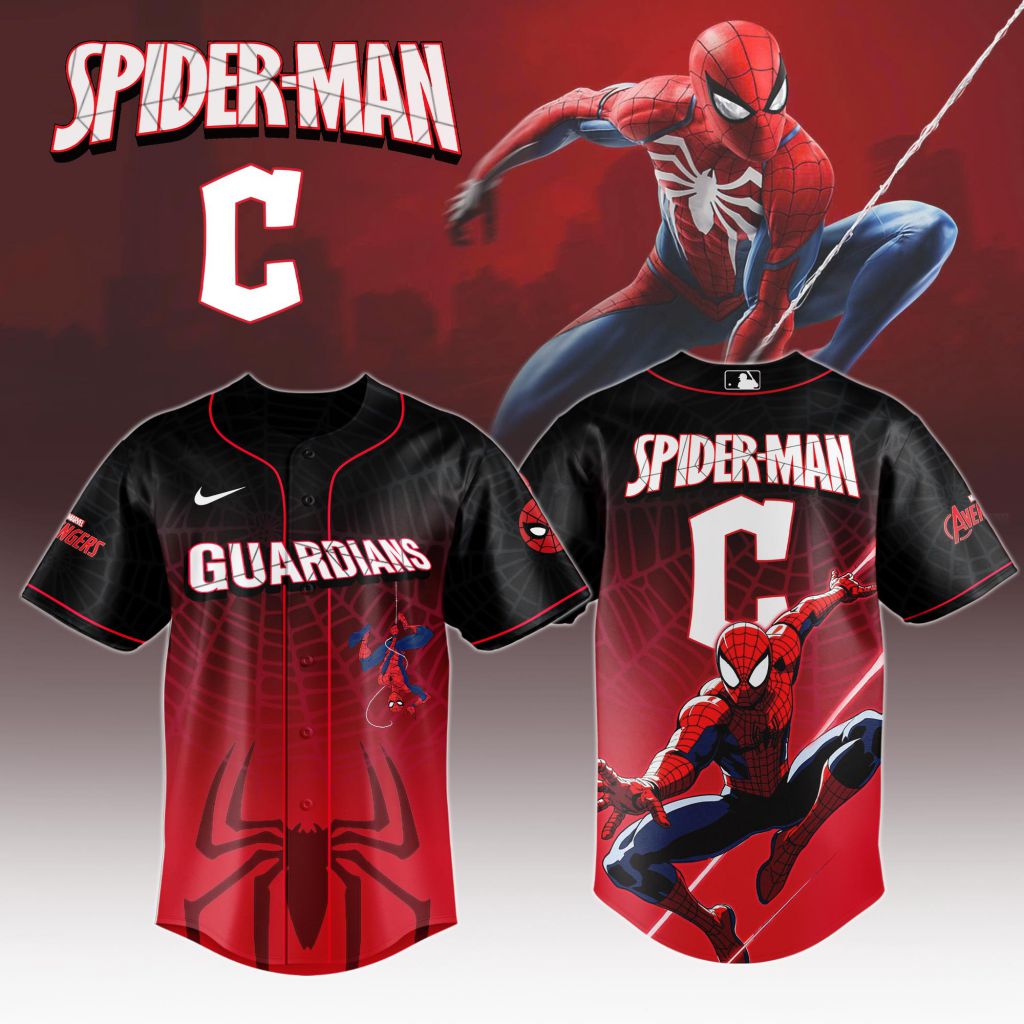 Premium Mlb Cleveland Guardians X Spider-man Custom Baseball Jersey