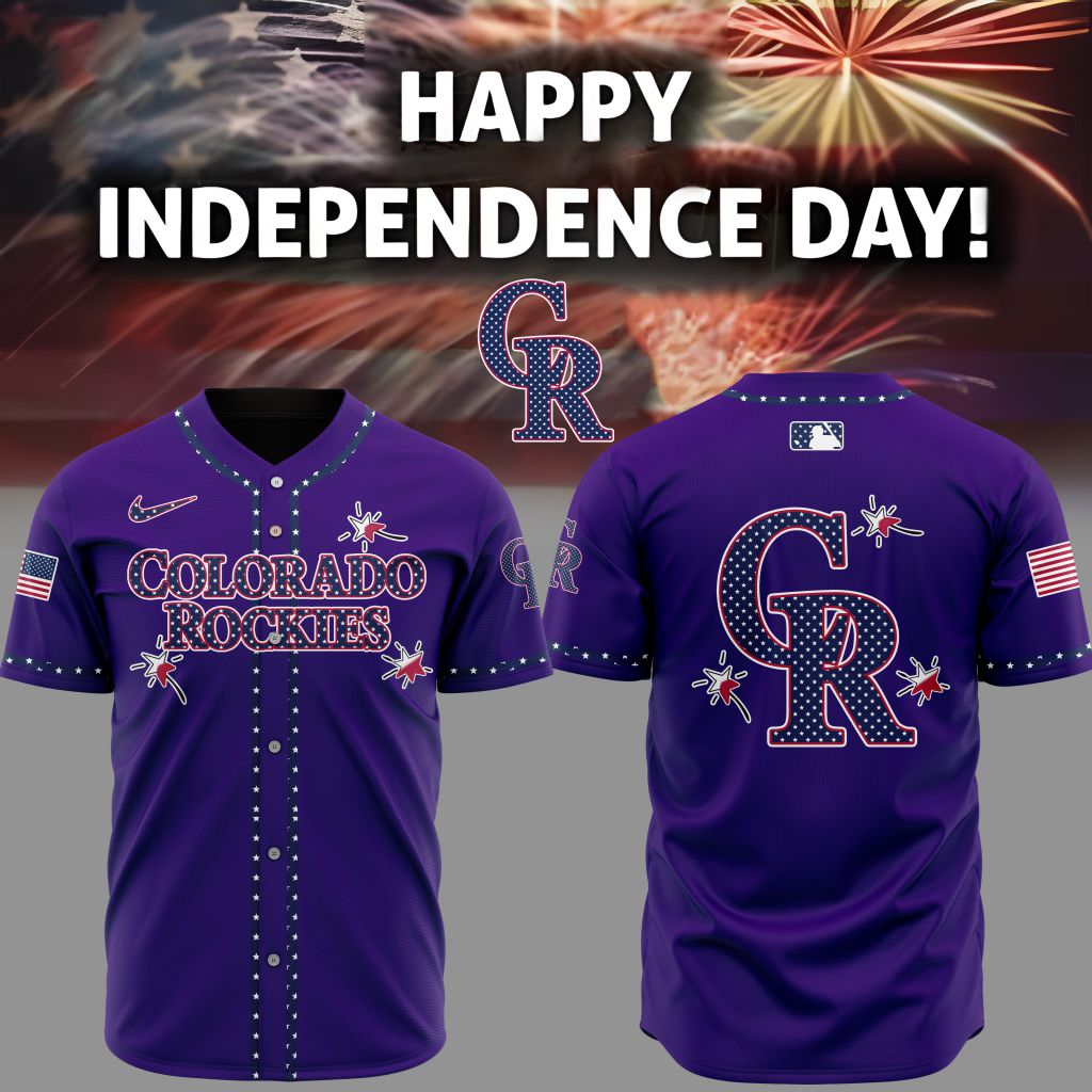 Premium Mlb Colorado Rockies Happy Independence Day Custom Baseball Jersey