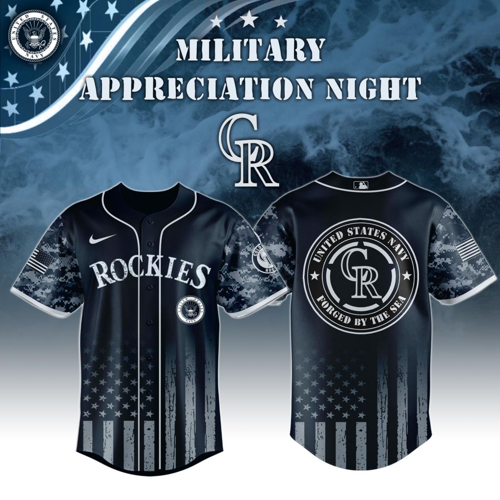 Premium Mlb Colorado Rockies Navy Military Appreciation Custom Baseball Jersey