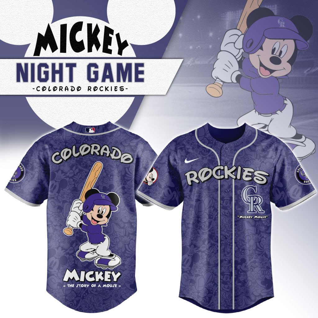 Premium Mlb Colorado Rockies X Mickey Mouse Custom Baseball Jersey