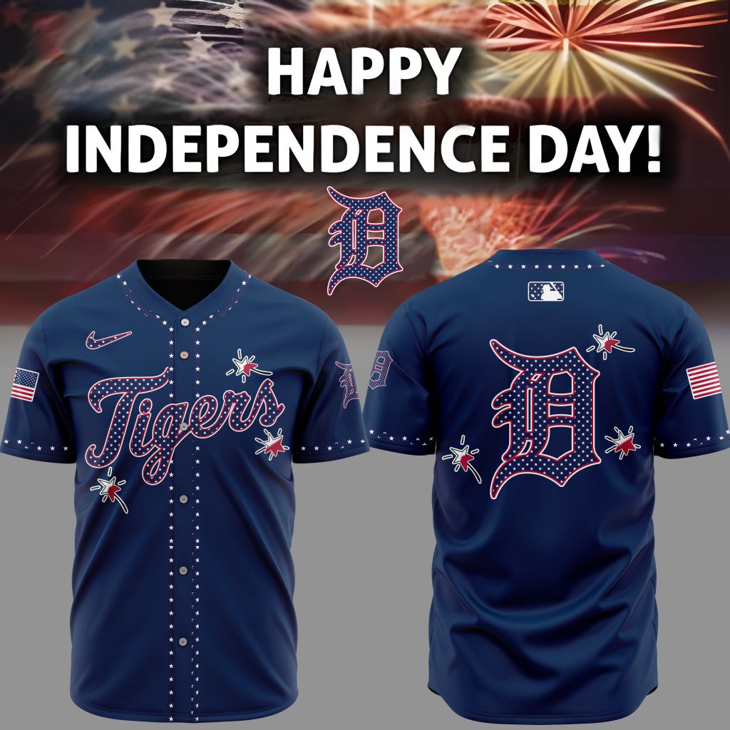 Premium Mlb Detroit Tigers Happy Independence Day Custom Baseball Jersey