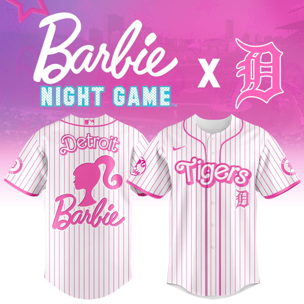 Premium Mlb Detroit Tigers X Barbie Custom Baseball Jersey