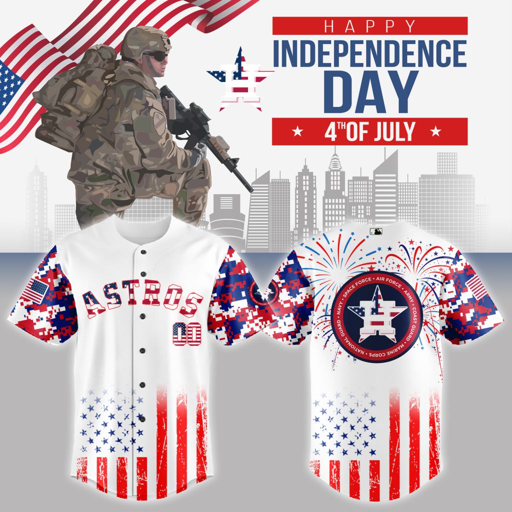 Premium Mlb Houston Astros Special The 4th Of July Military Custom Baseball Jersey