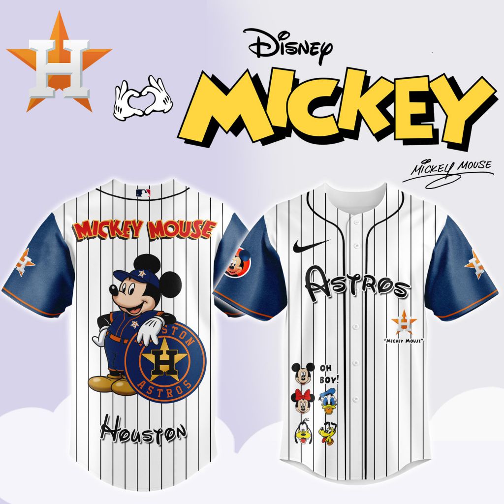 Premium Mlb Houston Astros X Mickey Mouse And Friends Custom Baseball Jersey
