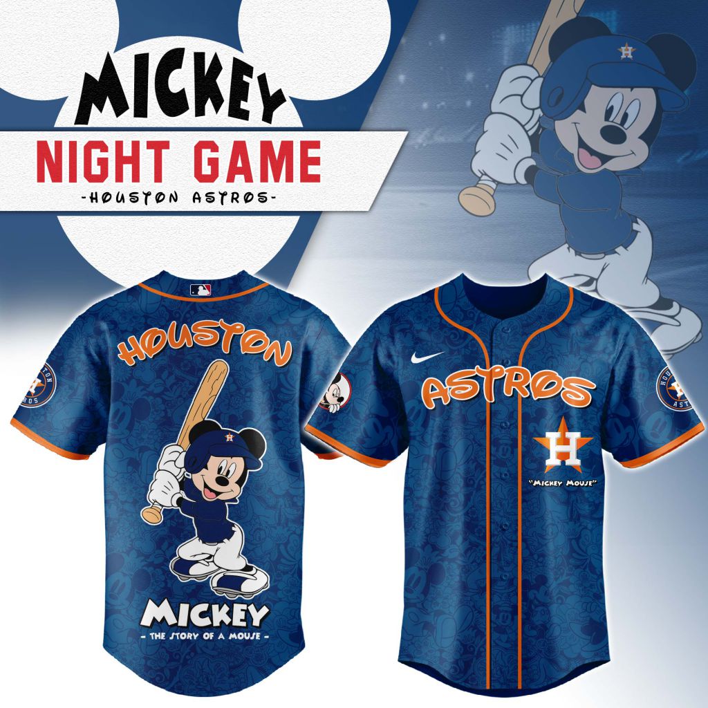 Premium Mlb Houston Astros X Mickey Mouse Custom Baseball Jersey