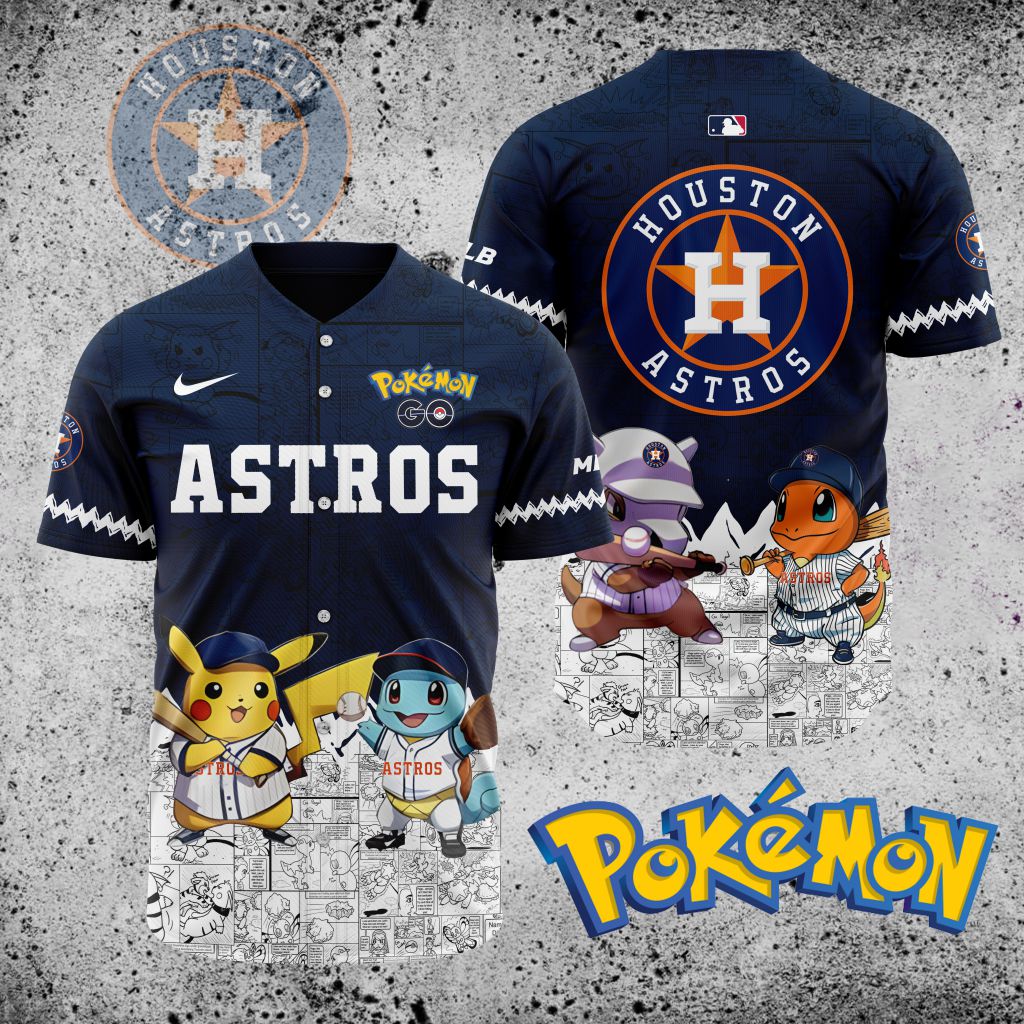 Premium Mlb Houston Astros X Pokemon Custom Baseball Jersey