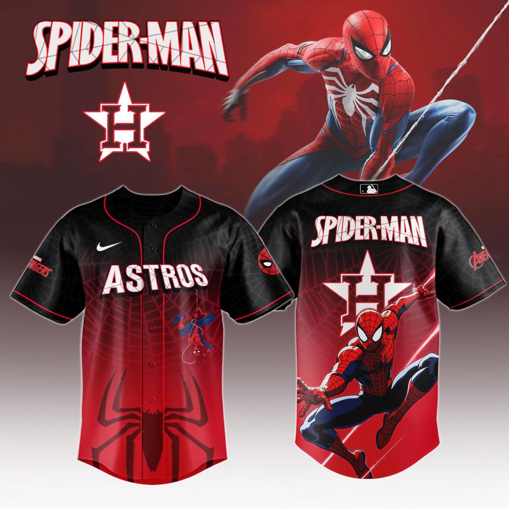 Premium Mlb Houston Astros X Spider-man Custom Baseball Jersey
