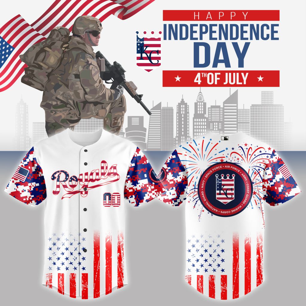 Premium Mlb Kansas City Royals Special The 4th Of July Military Custom Baseball Jersey