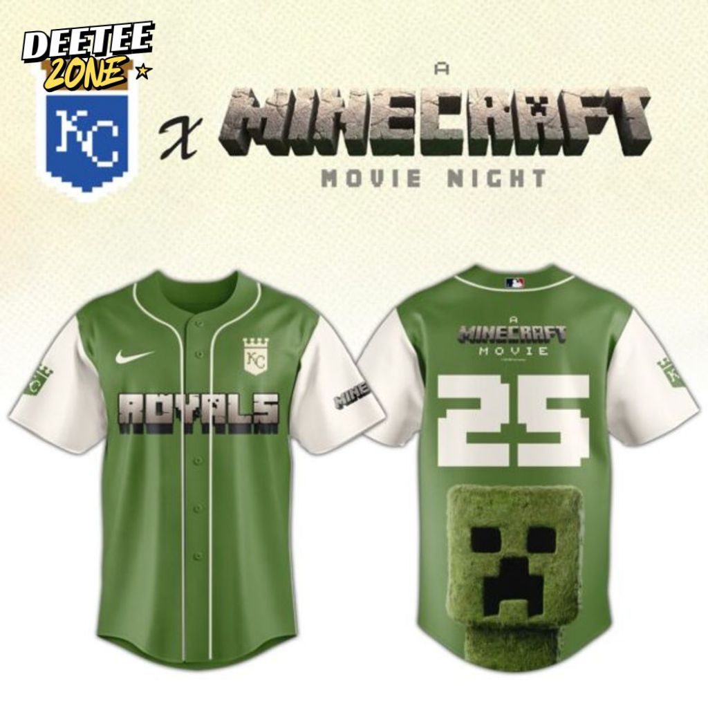 Premium Mlb Kansas City Royals X A Minecraft Movie Custom Baseball Jersey