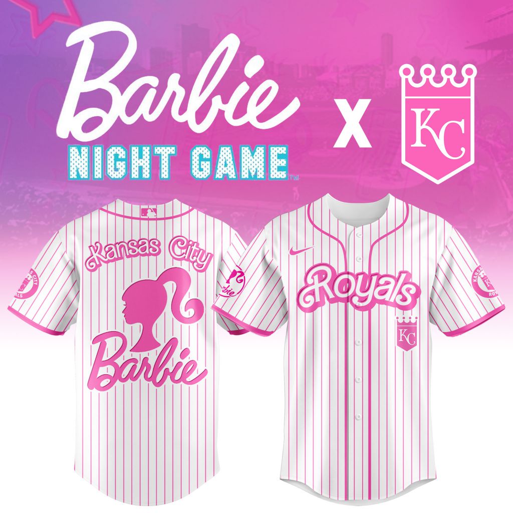 Premium Mlb Kansas City Royals X Barbie Custom Baseball Jersey