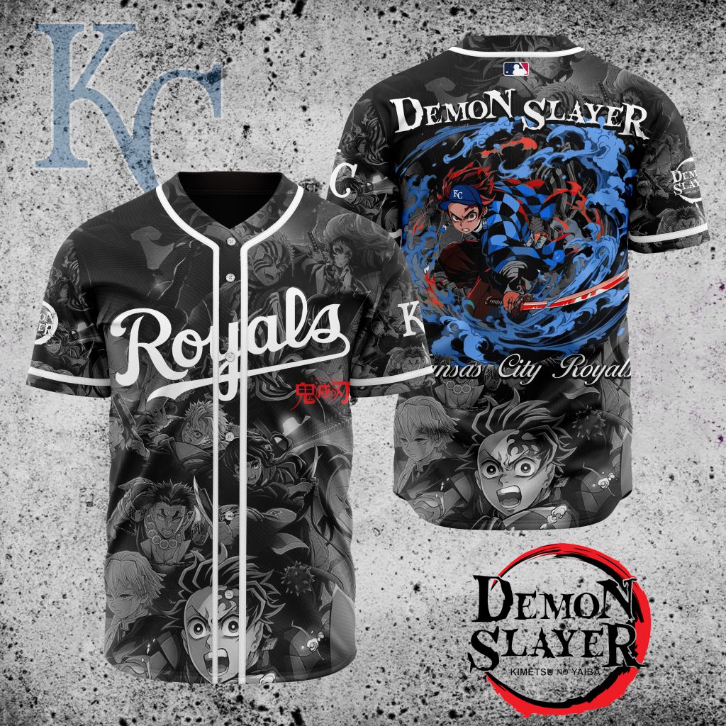 Premium Mlb Kansas City Royals X Demon Slayer Custom Baseball Jersey