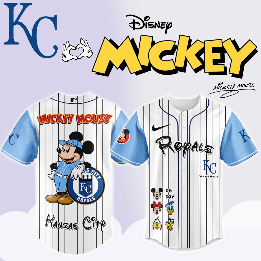 Premium Mlb Kansas City Royals X Mickey Mouse And Friends Custom Baseball Jersey