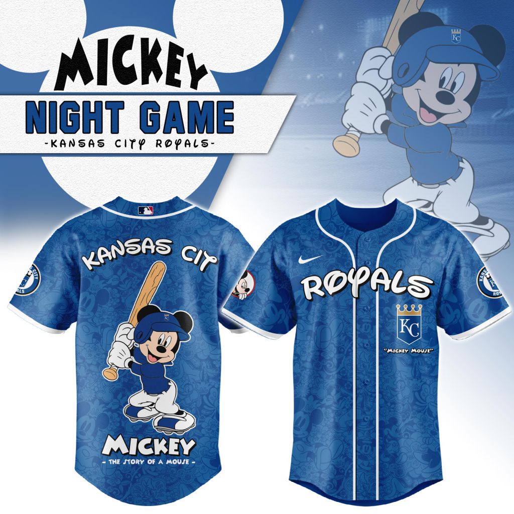 Premium Mlb Kansas City Royals X Mickey Mouse Custom Baseball Jersey