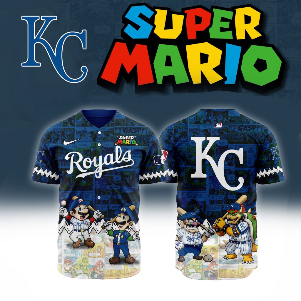 Premium Mlb Kansas City Royals X Super Mario Custom Baseball Jersey