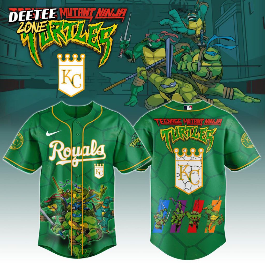 Premium Mlb Kansas City Royals X Teenage Mutant Ninja Turtles Custom Baseball Jersey