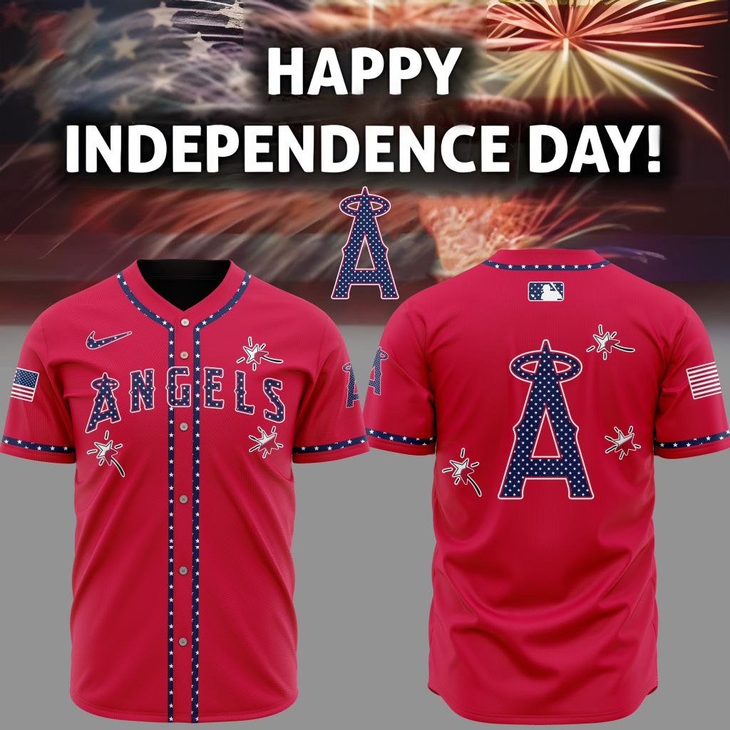 Premium Mlb Los Angeles Angels Happy Independence Day Custom Baseball Jersey