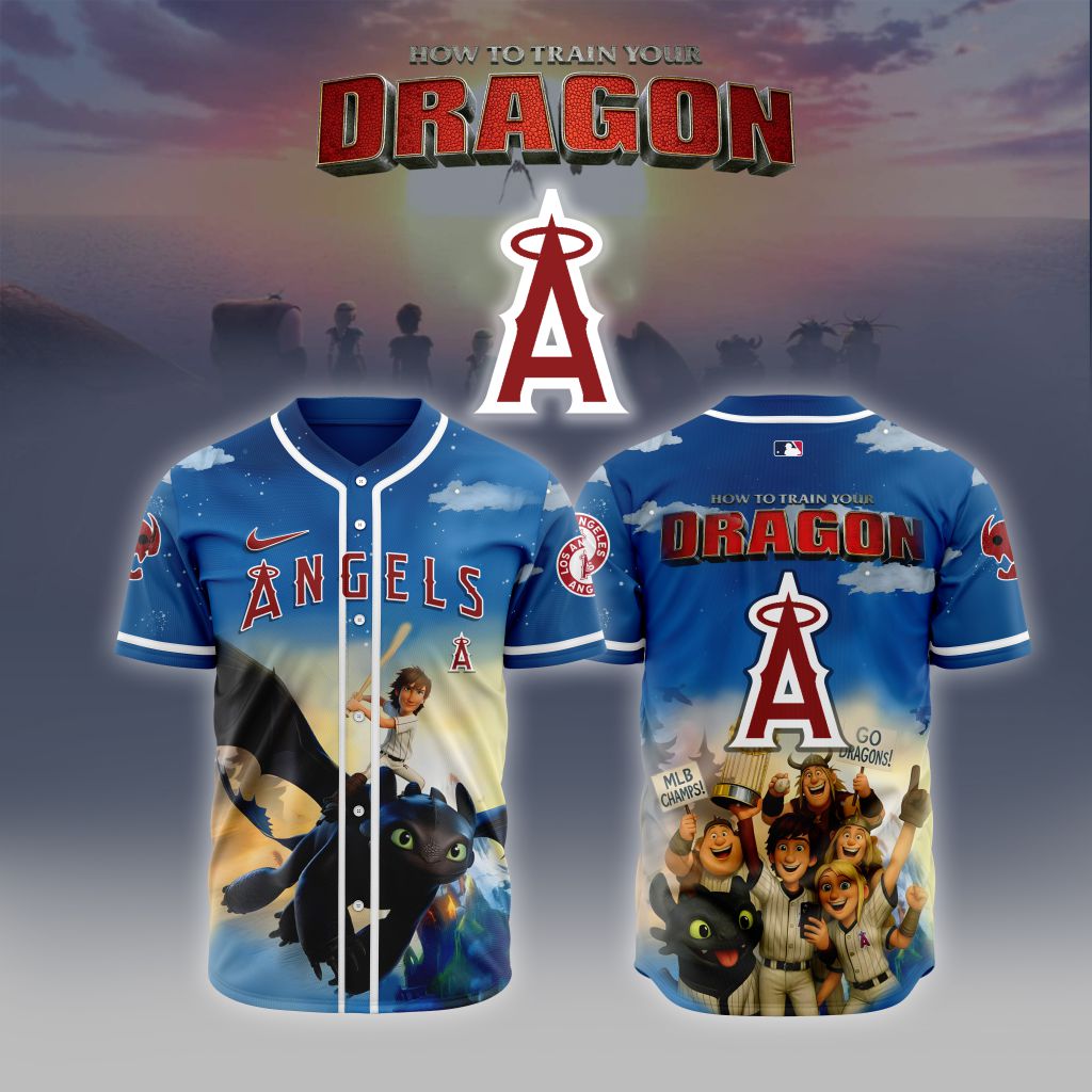Premium Mlb Los Angeles Angels X How To Train Your Dragon Custom Baseball Jersey