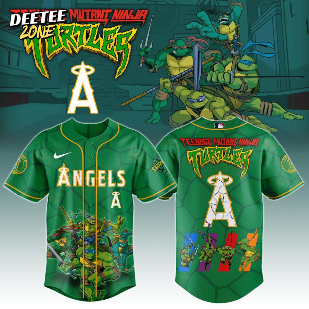 Premium Mlb Los Angeles Angels X Teenage Mutant Ninja Turtles Custom Baseball Jersey
