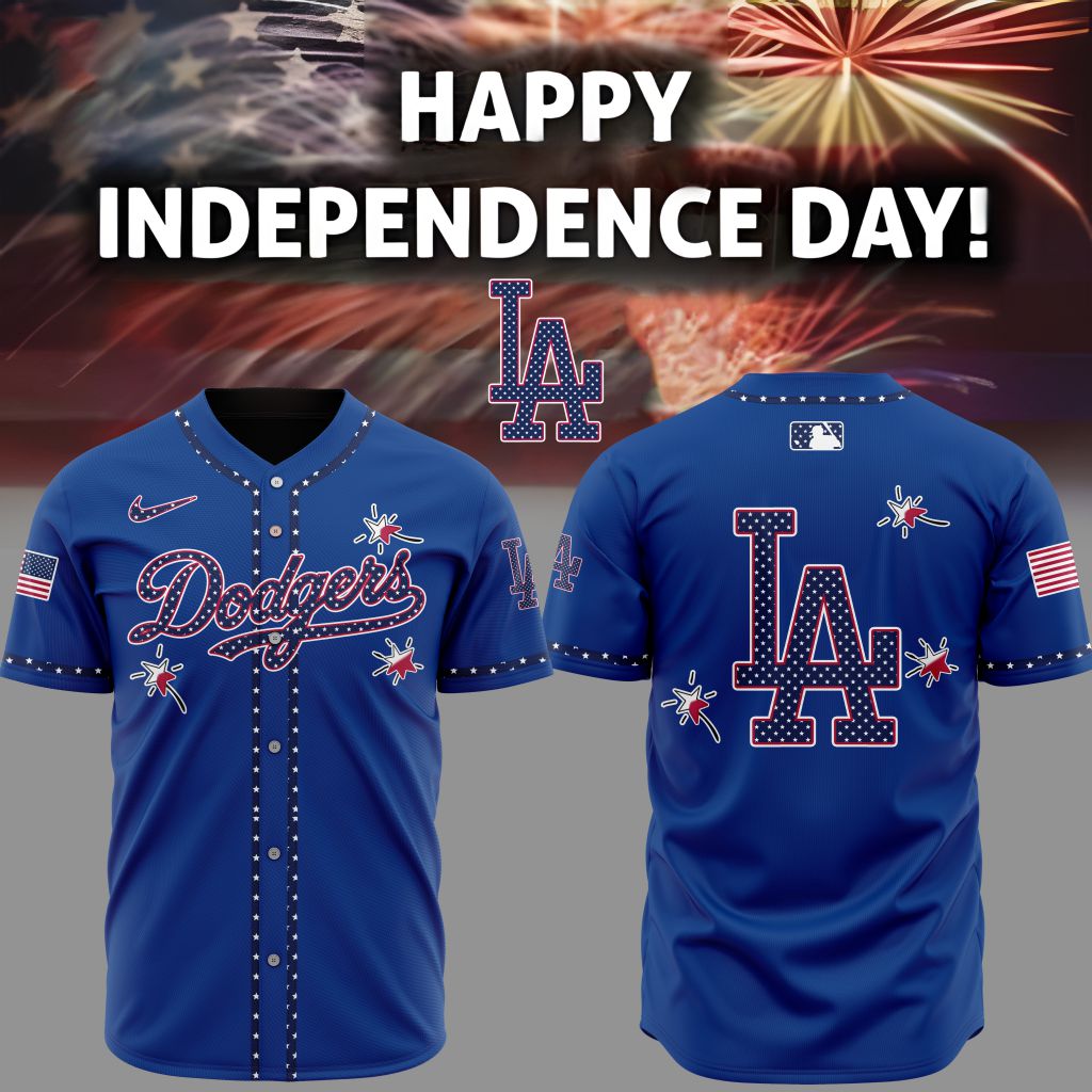 Premium Mlb Los Angeles Dodgers Happy Independence Day Custom Baseball Jersey