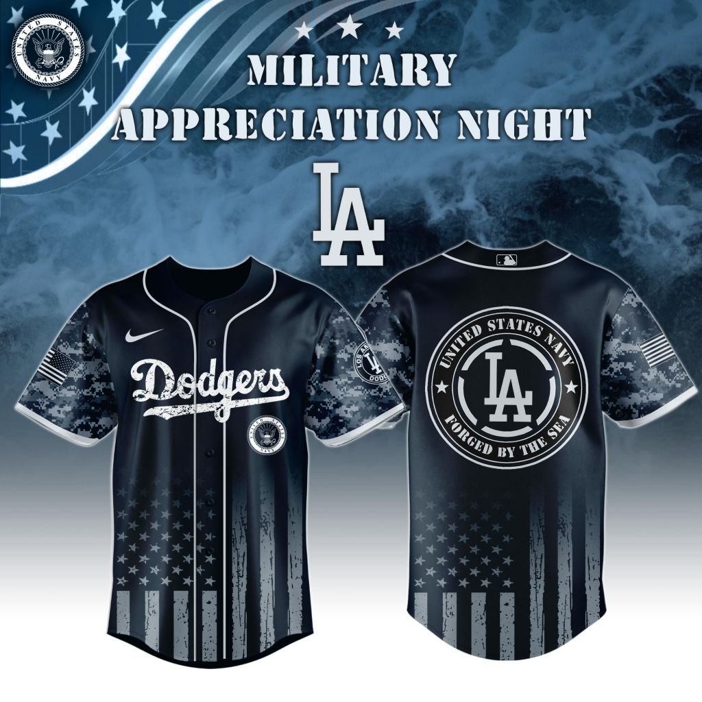Premium Mlb Los Angeles Dodgers Navy Military Appreciation Custom Baseball Jersey