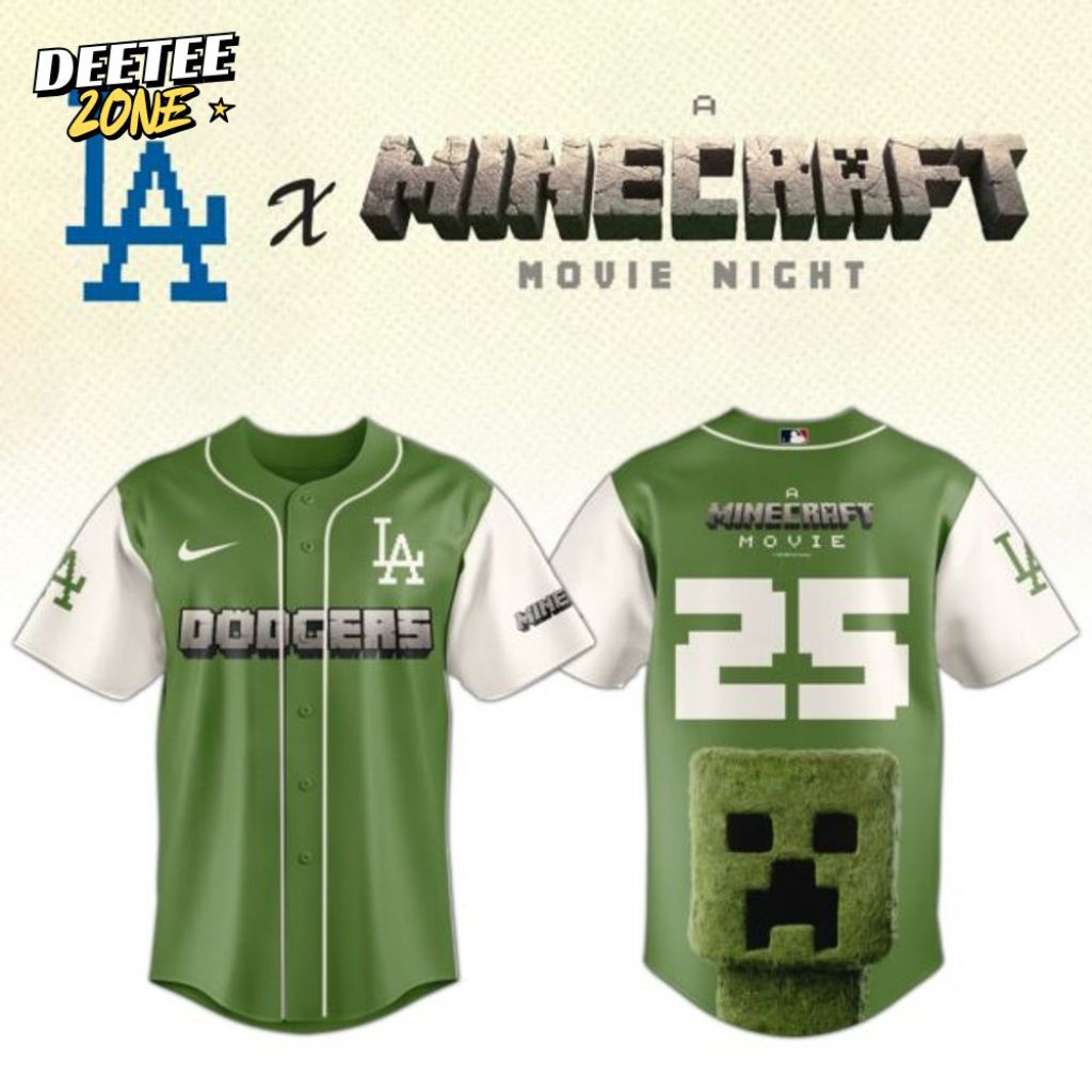 Premium Mlb Los Angeles Dodgers X A Minecraft Movie Custom Baseball Jersey