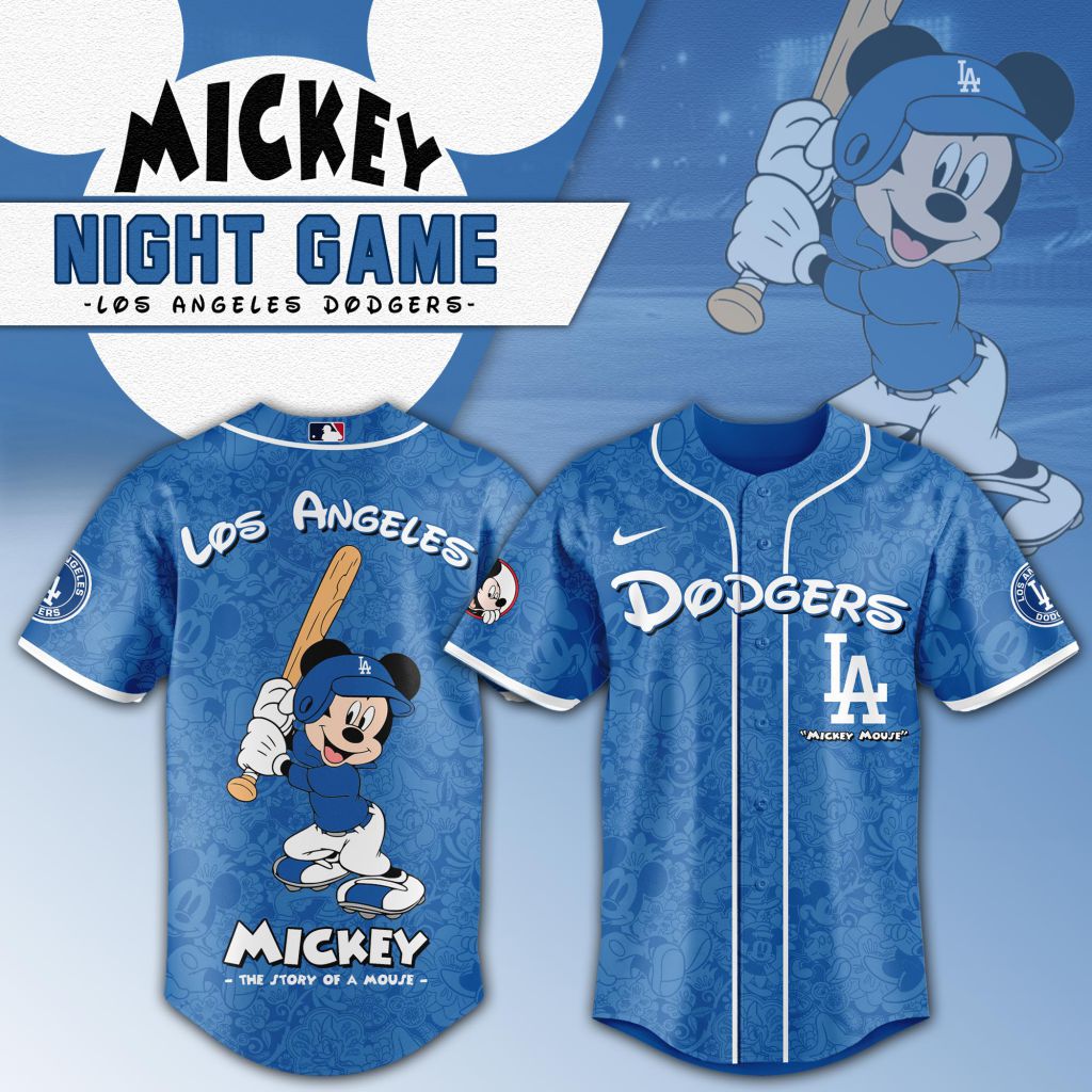 Premium Mlb Los Angeles Dodgers X Mickey Mouse Custom Baseball Jersey
