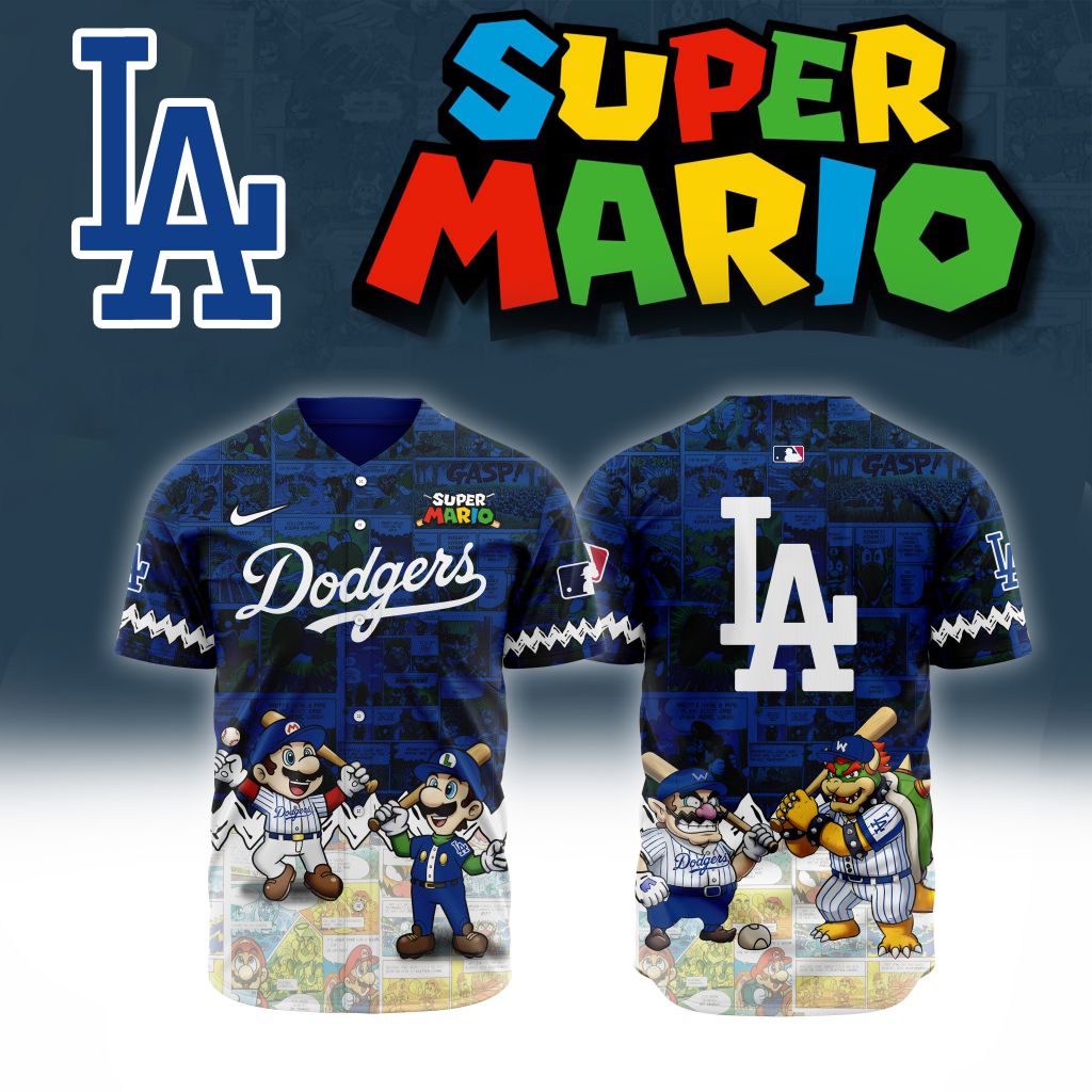 Premium Mlb Los Angeles Dodgers X Super Mario Custom Baseball Jersey