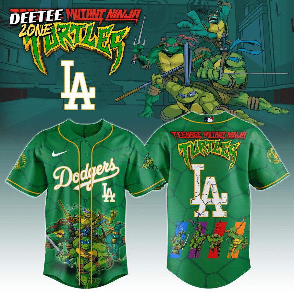 Premium Mlb Los Angeles Dodgers X Teenage Mutant Ninja Turtles Custom Baseball Jersey